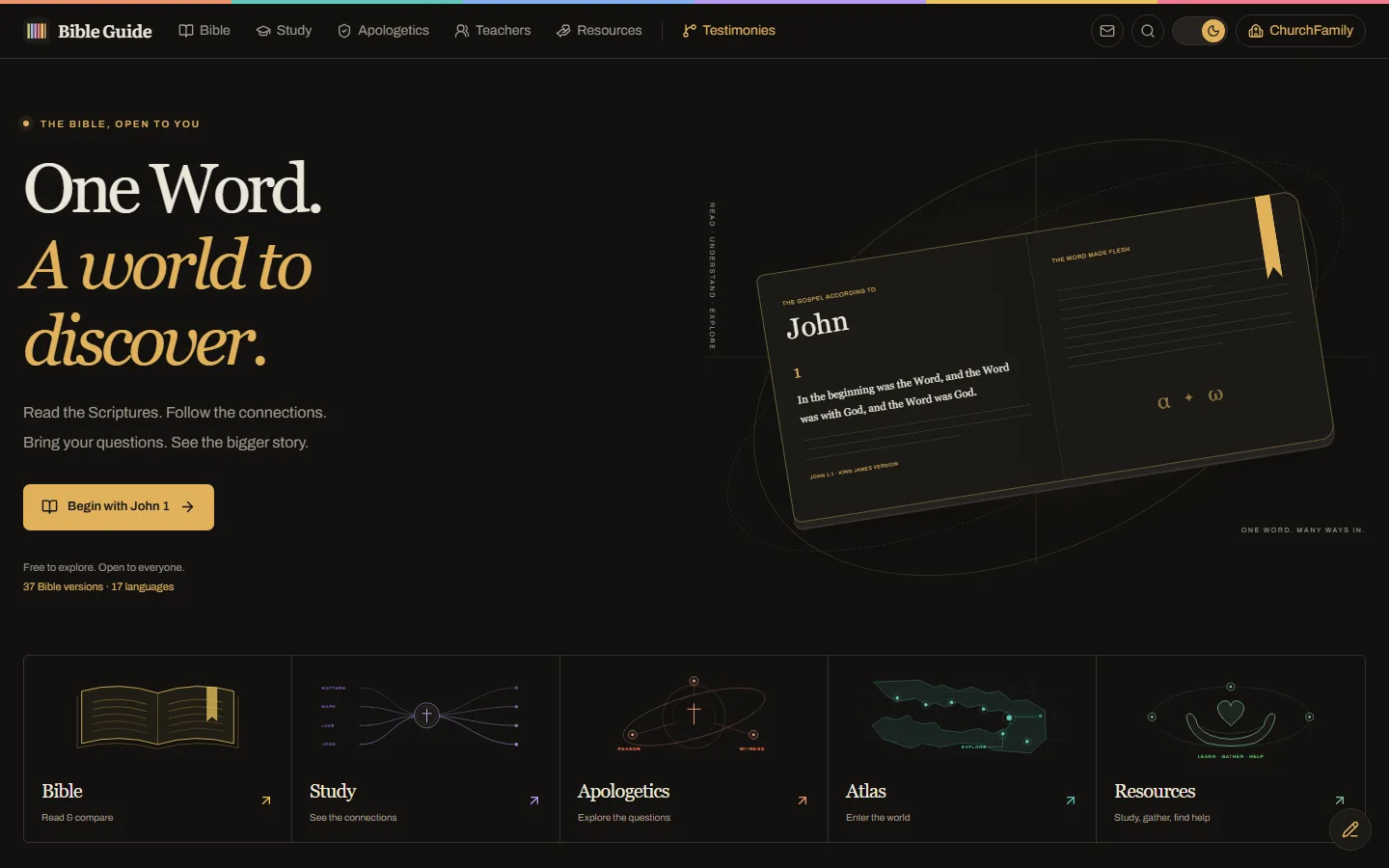 The Bible Guide website at bibleguide.io